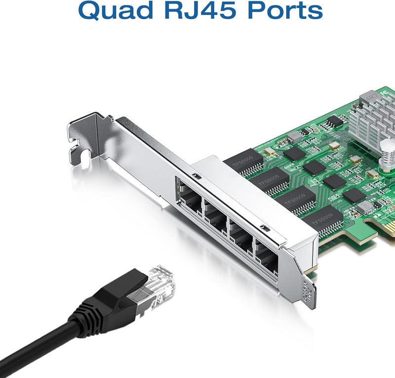 HYFIBER H!Fiber 2.5Gbase-T PCIe NIC with Realtek RTL8125 Chip, 2.5Gb Network Card, 2500/1000/100 Mbps,Quad RJ45 Ports, PCIe X4, Ethernet Card for Windows/Windows Server/Linux - Image 2
